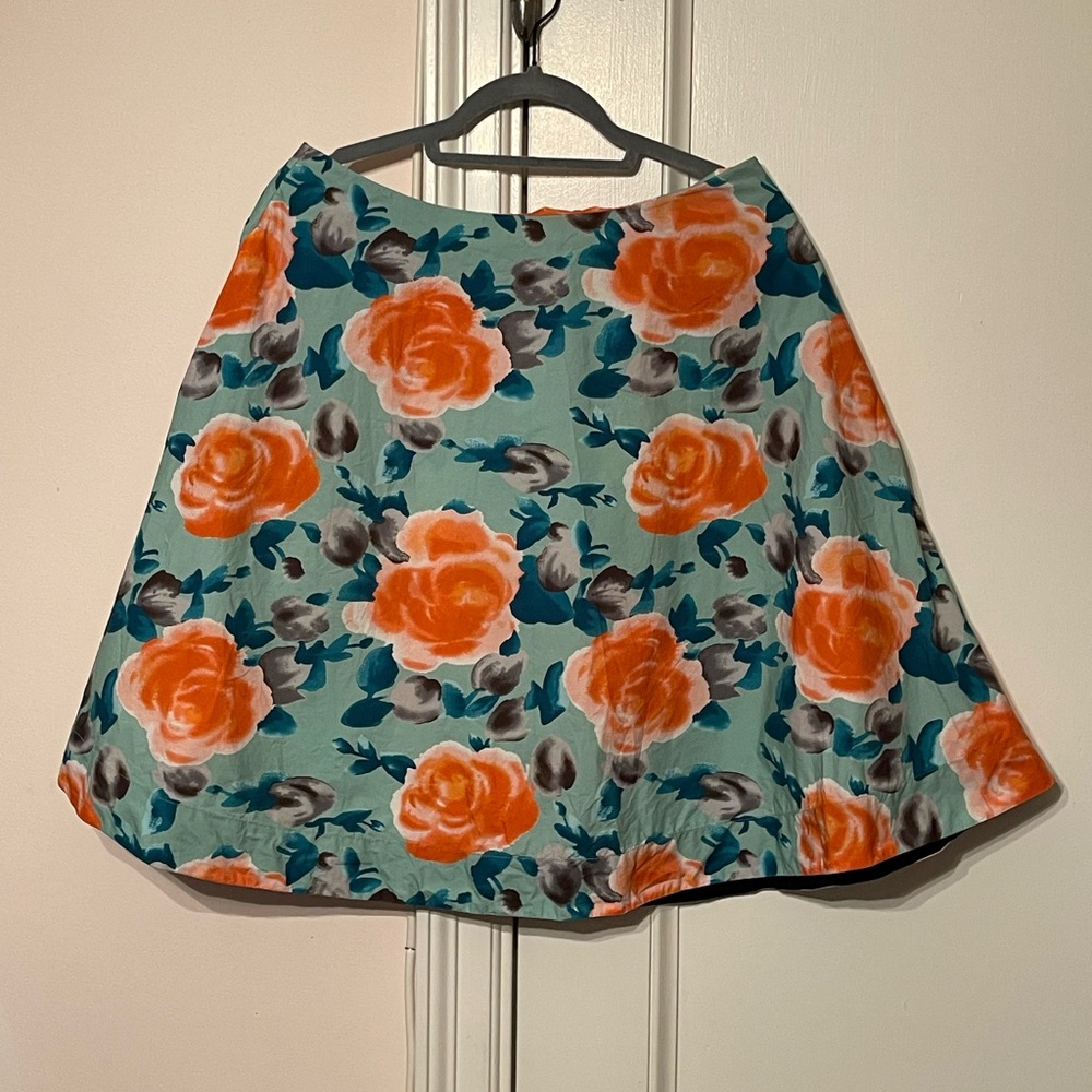Marc By Marc Jacobs Floral Skirt - Orange and Blue